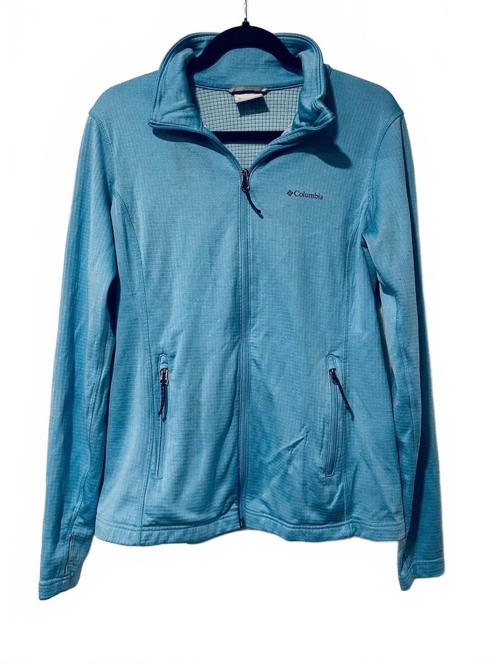 Columbia light blue zip fleece jacket